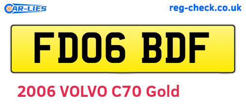 FD06BDF are the vehicle registration plates.