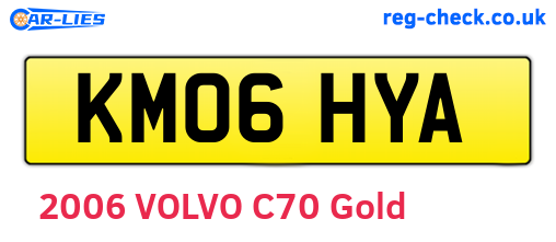 KM06HYA are the vehicle registration plates.