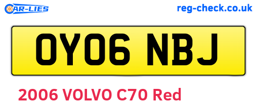 OY06NBJ are the vehicle registration plates.