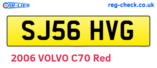 SJ56HVG are the vehicle registration plates.