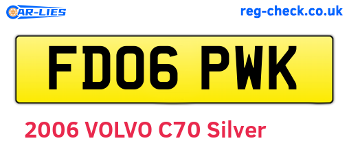 FD06PWK are the vehicle registration plates.