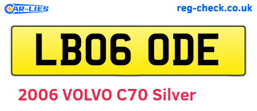 LB06ODE are the vehicle registration plates.