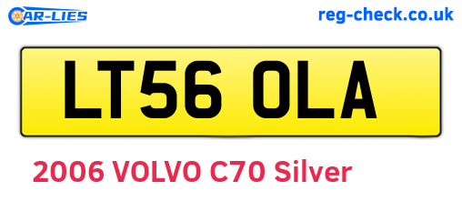 LT56OLA are the vehicle registration plates.