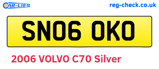 SN06OKO are the vehicle registration plates.