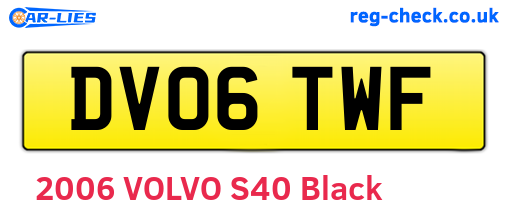 DV06TWF are the vehicle registration plates.