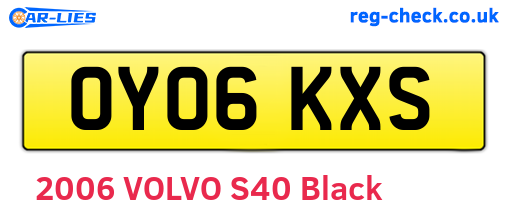 OY06KXS are the vehicle registration plates.