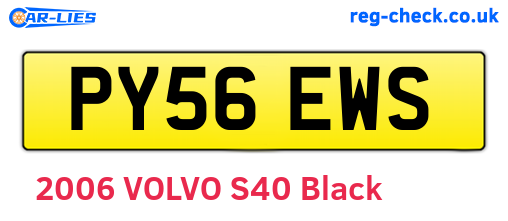 PY56EWS are the vehicle registration plates.