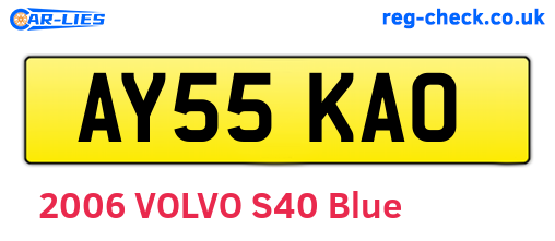 AY55KAO are the vehicle registration plates.