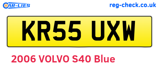 KR55UXW are the vehicle registration plates.