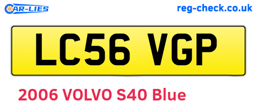 LC56VGP are the vehicle registration plates.