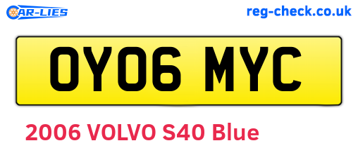 OY06MYC are the vehicle registration plates.