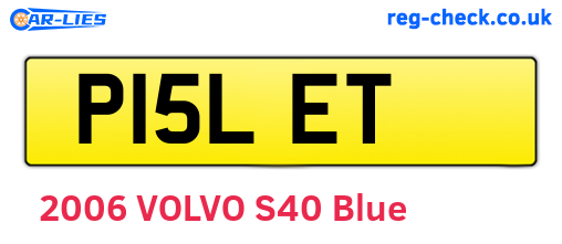 P15LET are the vehicle registration plates.