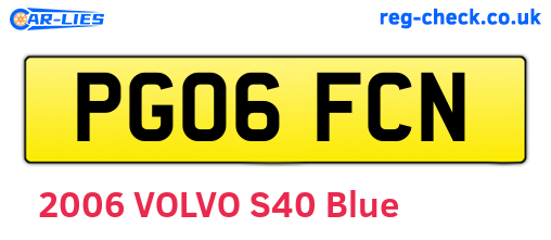 PG06FCN are the vehicle registration plates.