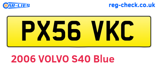 PX56VKC are the vehicle registration plates.