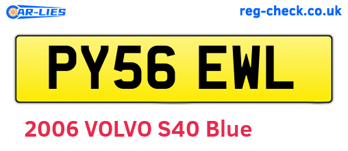 PY56EWL are the vehicle registration plates.