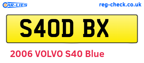 S40DBX are the vehicle registration plates.