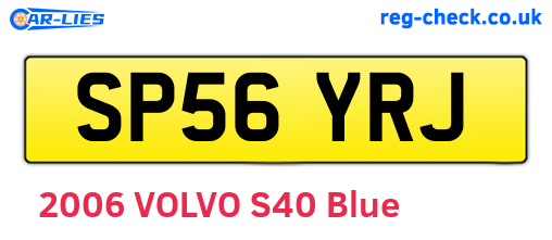 SP56YRJ are the vehicle registration plates.
