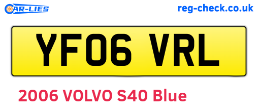 YF06VRL are the vehicle registration plates.
