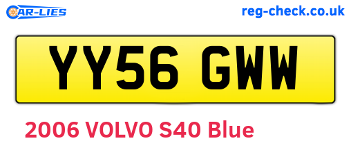 YY56GWW are the vehicle registration plates.
