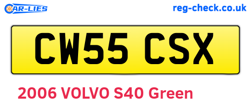 CW55CSX are the vehicle registration plates.