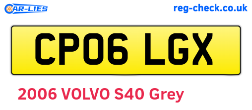 CP06LGX are the vehicle registration plates.