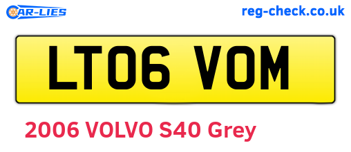 LT06VOM are the vehicle registration plates.