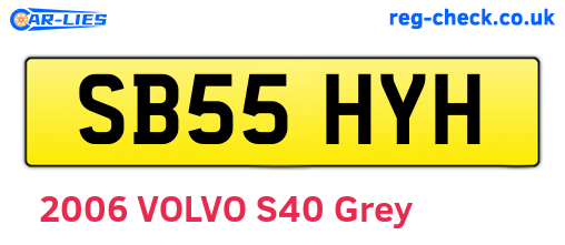 SB55HYH are the vehicle registration plates.