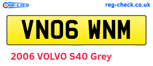 VN06WNM are the vehicle registration plates.