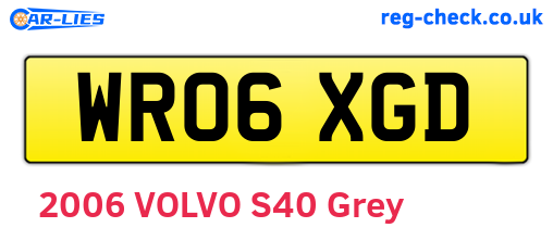 WR06XGD are the vehicle registration plates.