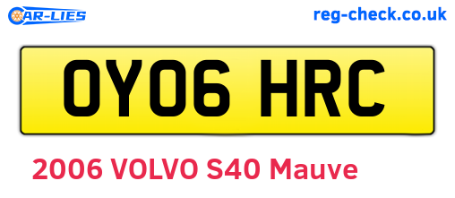 OY06HRC are the vehicle registration plates.