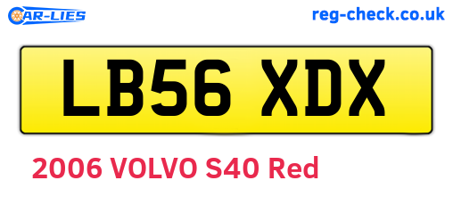 LB56XDX are the vehicle registration plates.