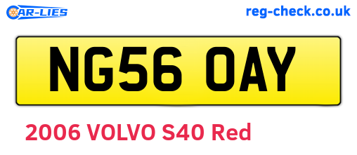 NG56OAY are the vehicle registration plates.