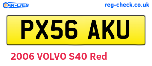 PX56AKU are the vehicle registration plates.