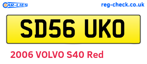 SD56UKO are the vehicle registration plates.