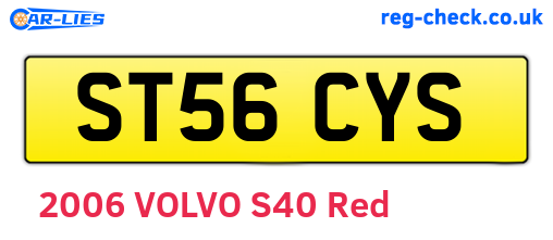 ST56CYS are the vehicle registration plates.
