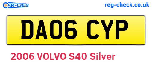 DA06CYP are the vehicle registration plates.