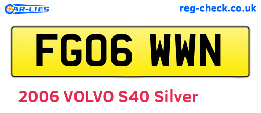 FG06WWN are the vehicle registration plates.
