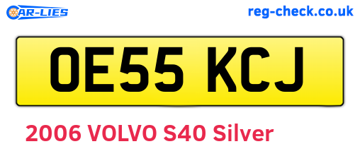 OE55KCJ are the vehicle registration plates.