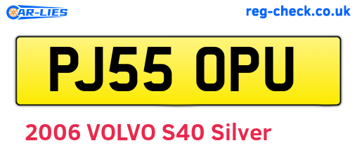 PJ55OPU are the vehicle registration plates.