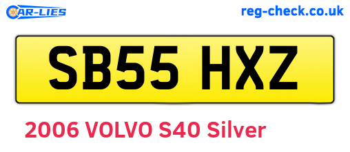 SB55HXZ are the vehicle registration plates.