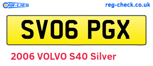 SV06PGX are the vehicle registration plates.