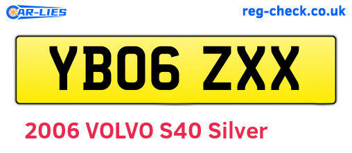 YB06ZXX are the vehicle registration plates.