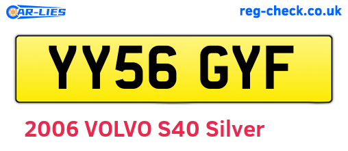 YY56GYF are the vehicle registration plates.