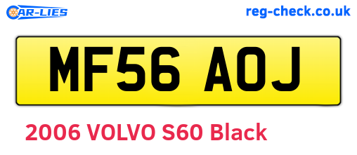 MF56AOJ are the vehicle registration plates.