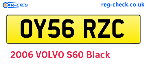 OY56RZC are the vehicle registration plates.