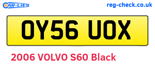 OY56UOX are the vehicle registration plates.