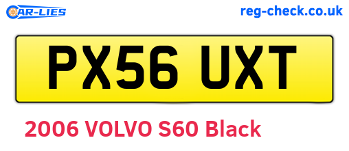 PX56UXT are the vehicle registration plates.