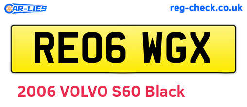 RE06WGX are the vehicle registration plates.