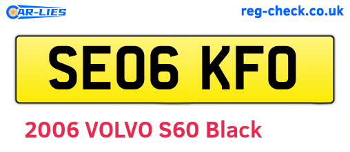 SE06KFO are the vehicle registration plates.