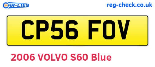 CP56FOV are the vehicle registration plates.